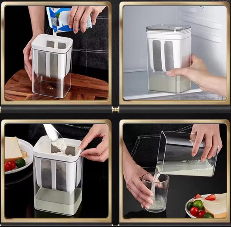 Yogurt strainer container for hung curd and labneh
