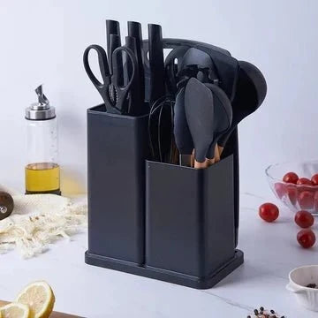 19-Piece Silicone Kitchen Utensil Set | Heat Resistant Non-Stick Kitchen Tools