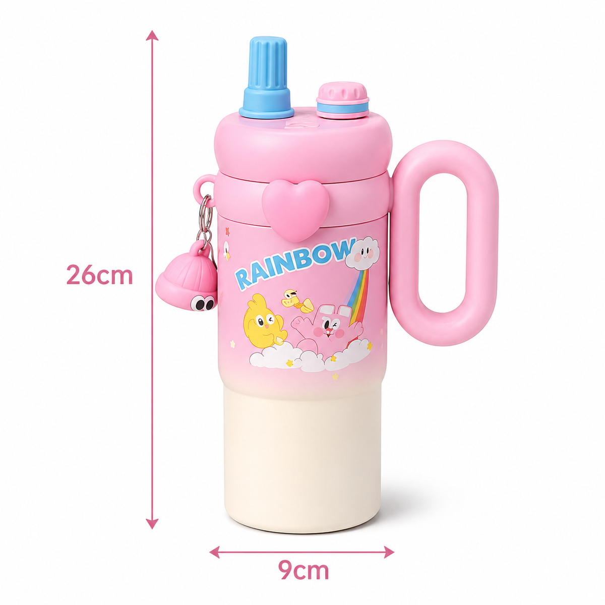 850ml 316 Stainless Steel Kids Bottle with Sip & Straw Lid