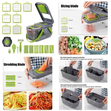 22-in-1 Vegetable Cutter with Storage Basket