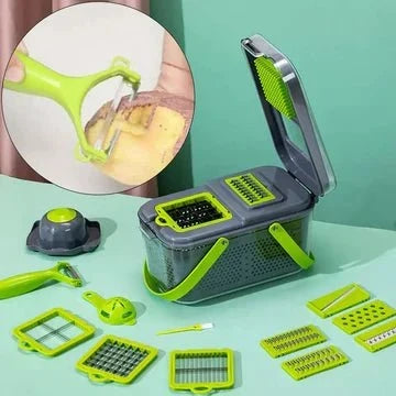 22-in-1 Vegetable Cutter with Storage Basket