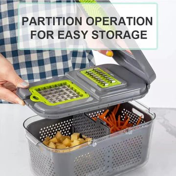 22-in-1 Vegetable Cutter with Storage Basket
