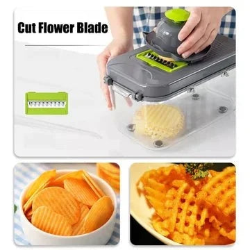 22-in-1 Vegetable Cutter with Storage Basket