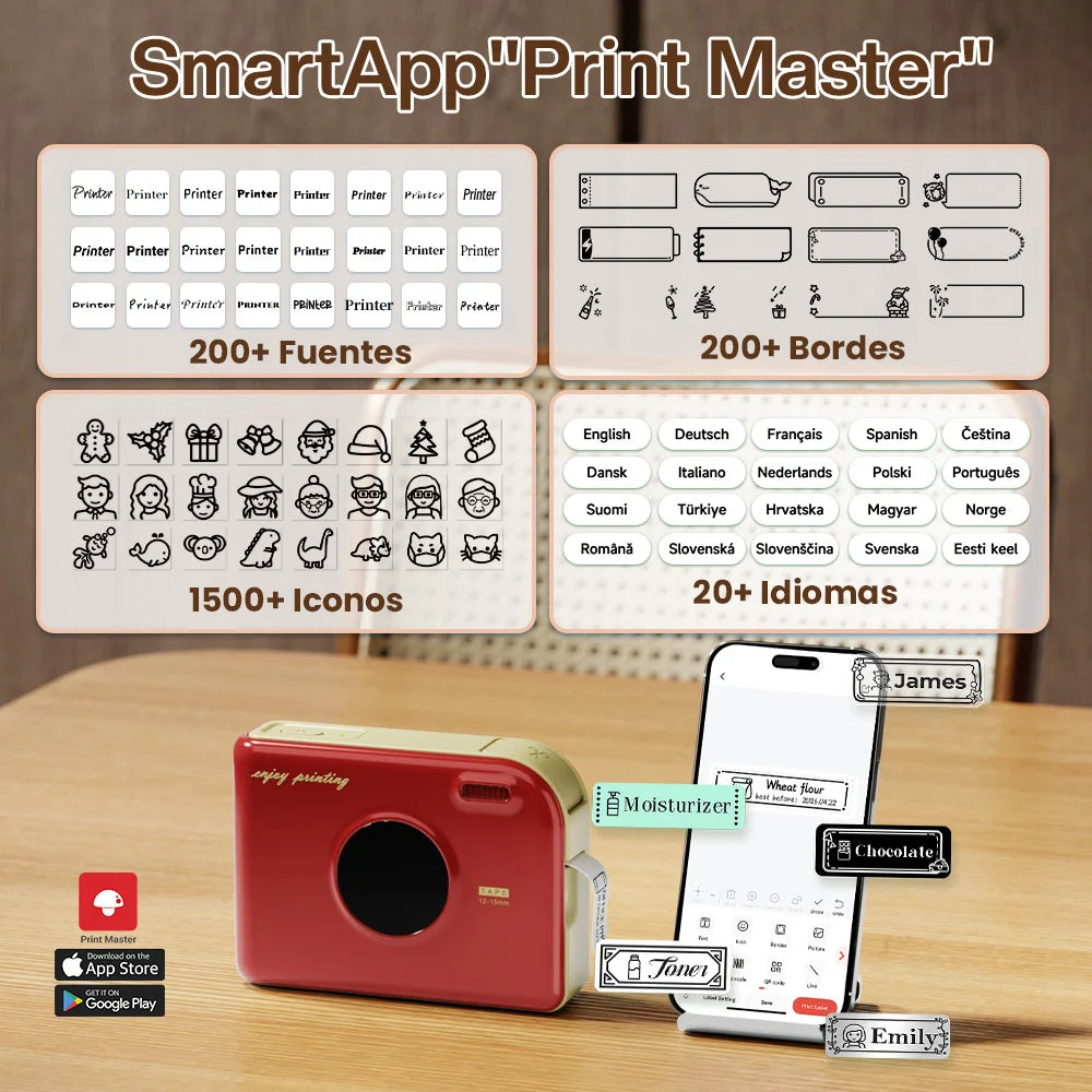 Bluetooth Ribbon Label Printer & Satin Tag Maker