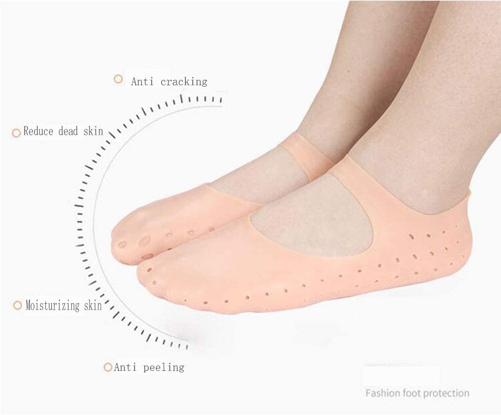 Silicone moisturizing socks for cracked heel care