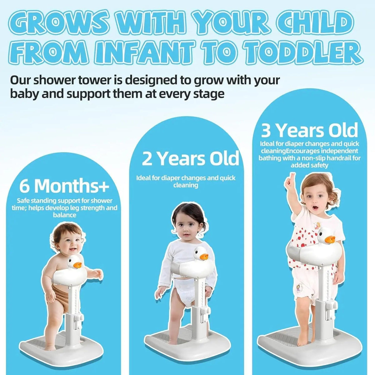 Adjustable Baby Bath & Shower Stand – Duck Design