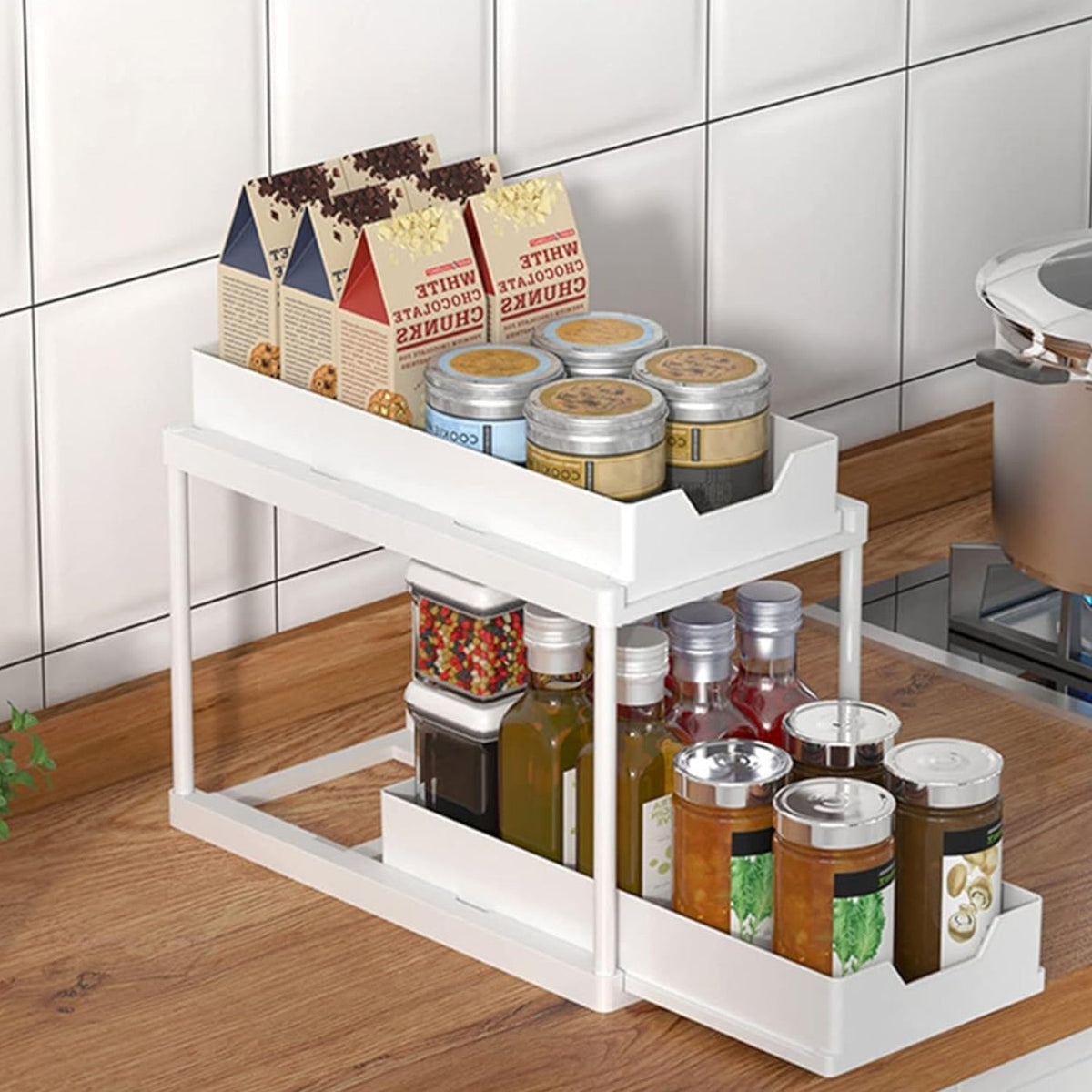2-Tier Under-Sink Organizer with Sliding Baskets