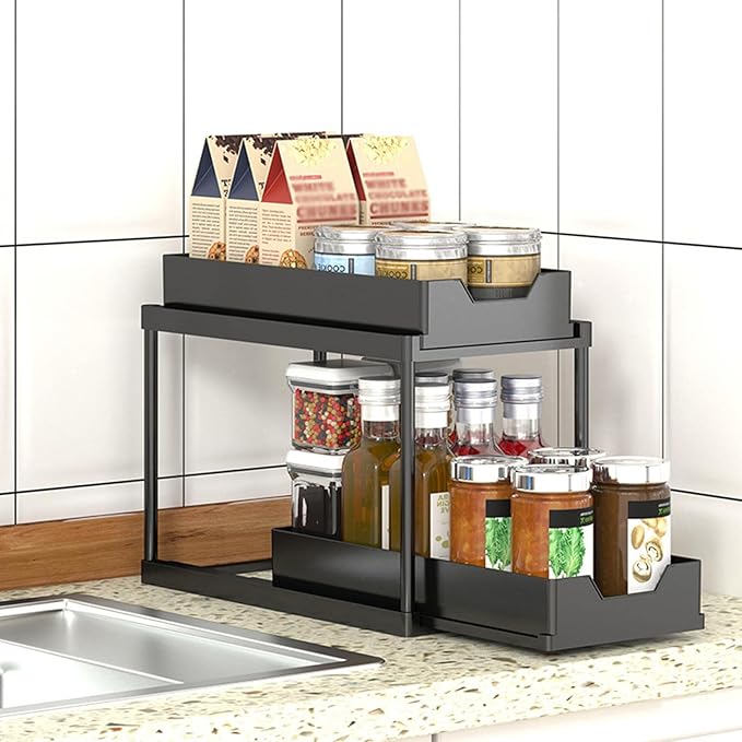 2-Tier Under-Sink Organizer with Sliding Baskets