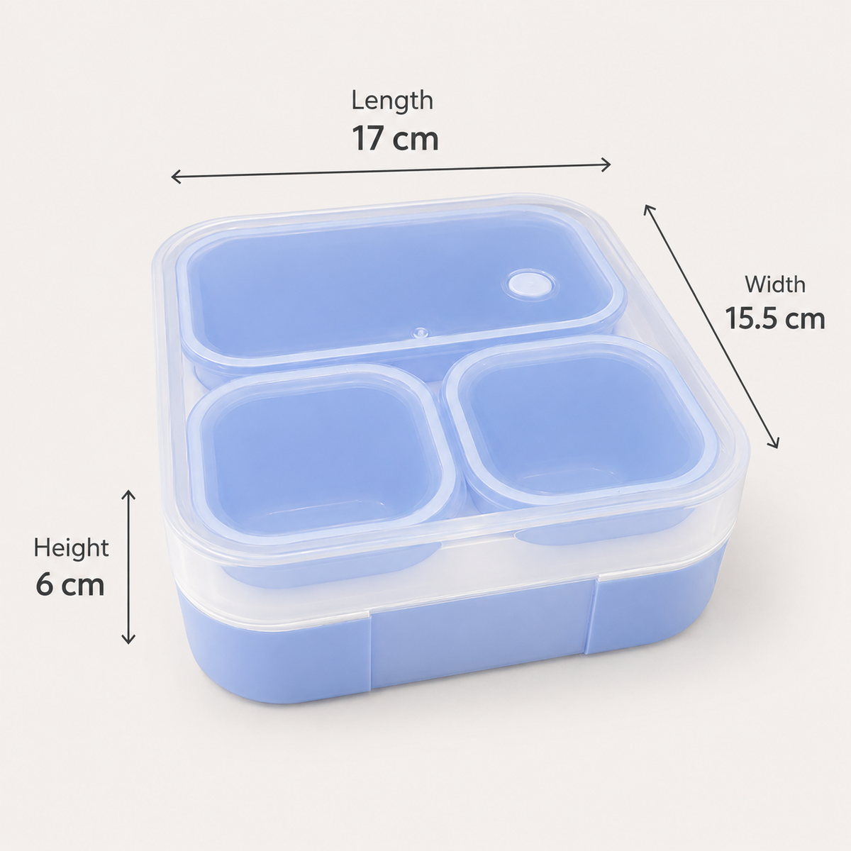 720ml 3-Compartment Lunch Box with Removable Containers