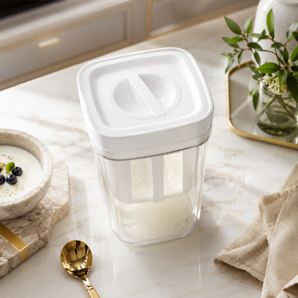 Fine-mesh yogurt filter for homemade Greek-style yogurt