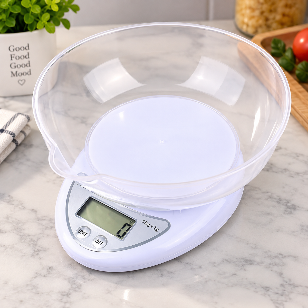 Digital Kitchen Scale with Bowl | 5kg Capacity, Tare Function
