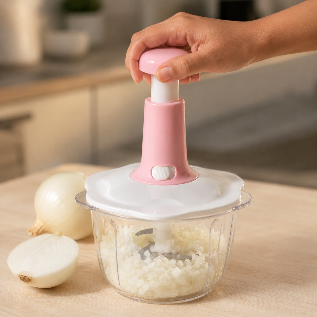 Hand Push Vegetable & Meat Chopper | Fast Manual Food Processor, 1.5L & 2L
