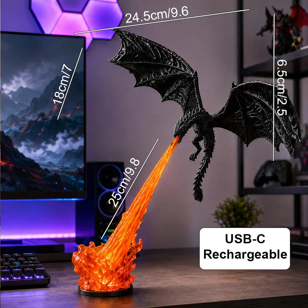Dragon LED Flame Lamp | Fantasy Night Light