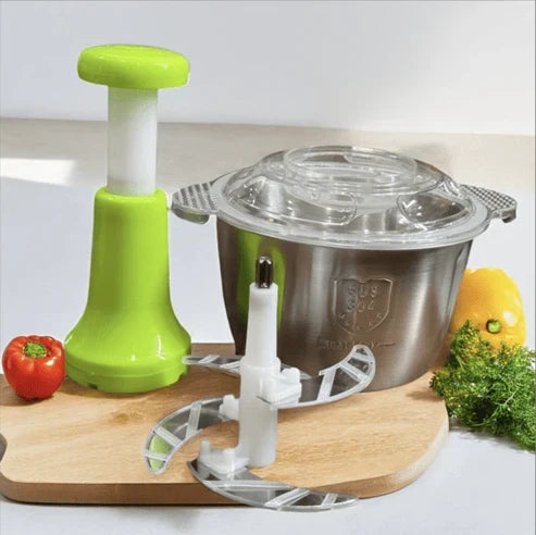 Hand Push Vegetable & Meat Chopper | Fast Manual Food Processor, 1.5L & 2L