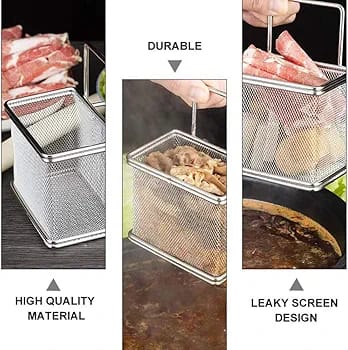 Reusable stainless steel food strainer basket
