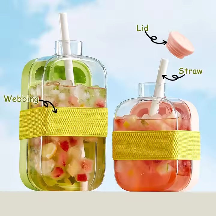2-in-1 Ice Maker Water Bottle with Straw