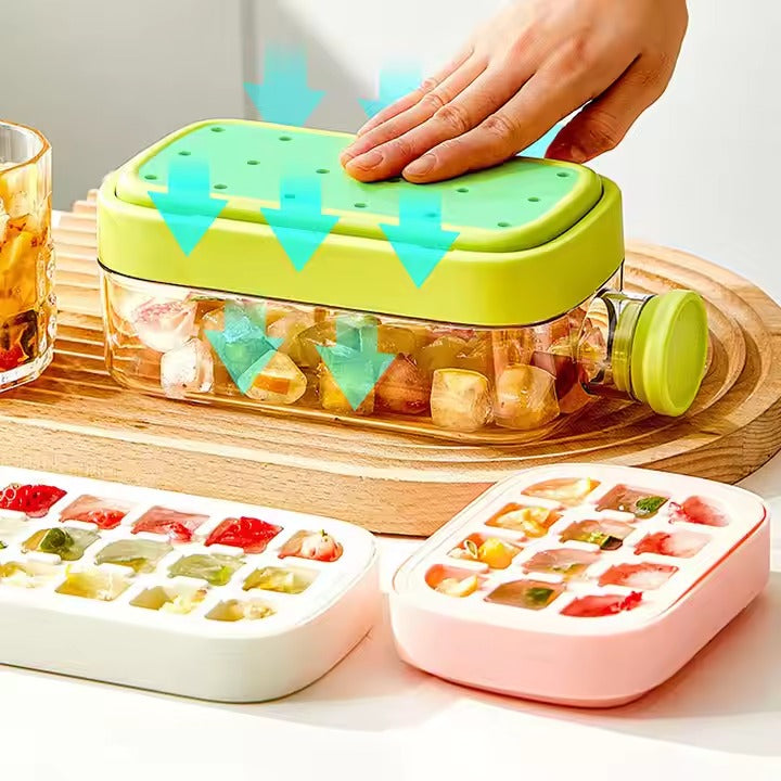 Ice-making drink bottle with secure lid for chilled drinks