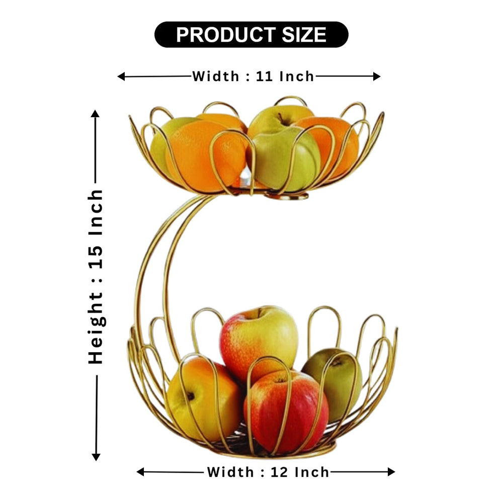 Matrix 2-Tier Golden Crescent Fruit Basket