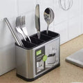 Knife & Utensil Holder with Stainless Steel Drain Tray