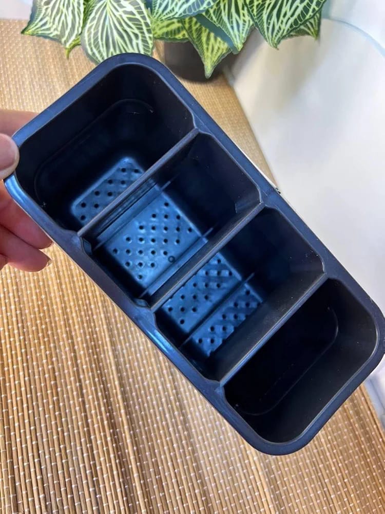 Knife & Utensil Holder with Stainless Steel Drain Tray