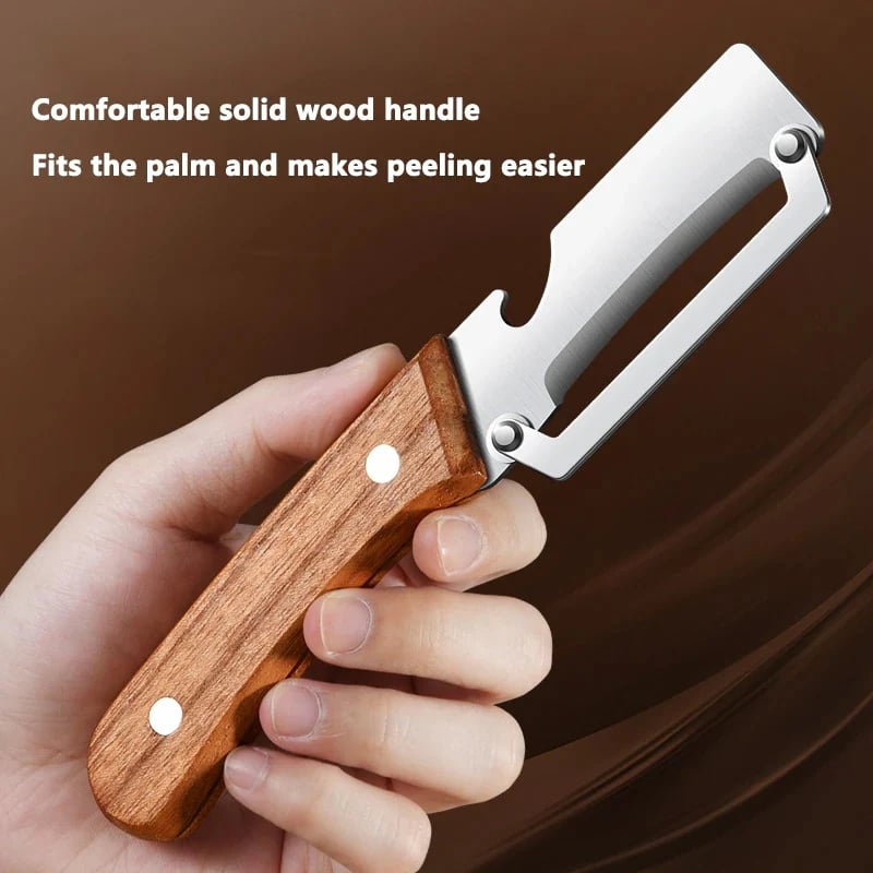 Stainless Steel Multi-Peeler with Wide Blade & Bottle Opener