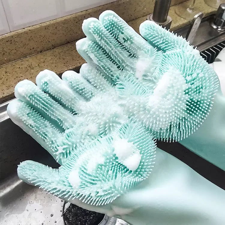 Flexible silicone gloves for everyday dishwashing