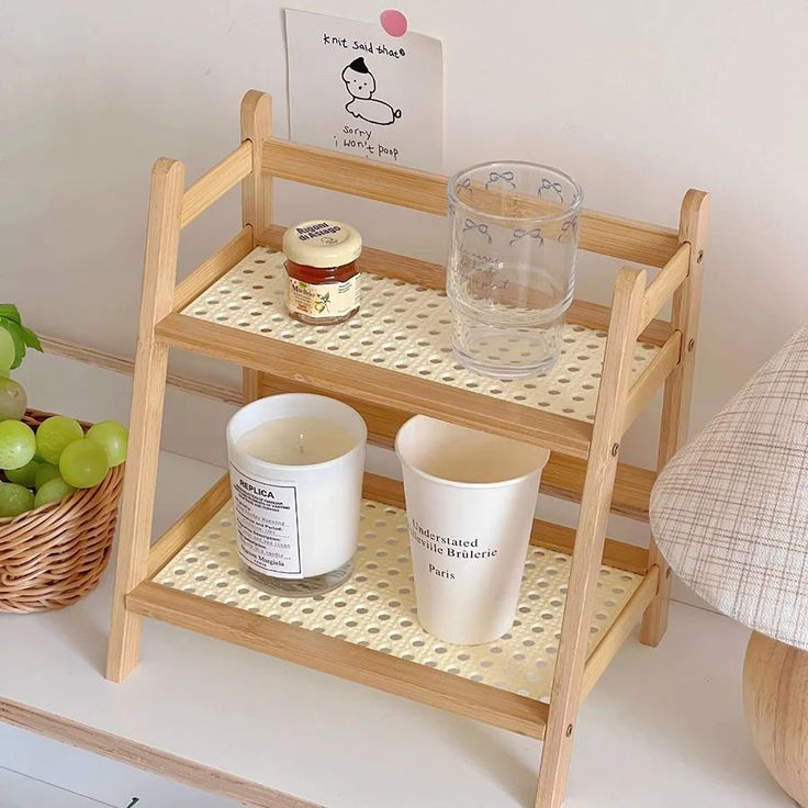 2-Tier Bamboo Countertop Organizer Shelf