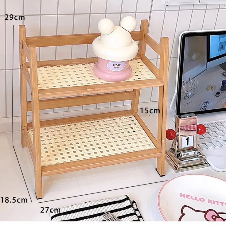 2-Tier Bamboo Countertop Organizer Shelf