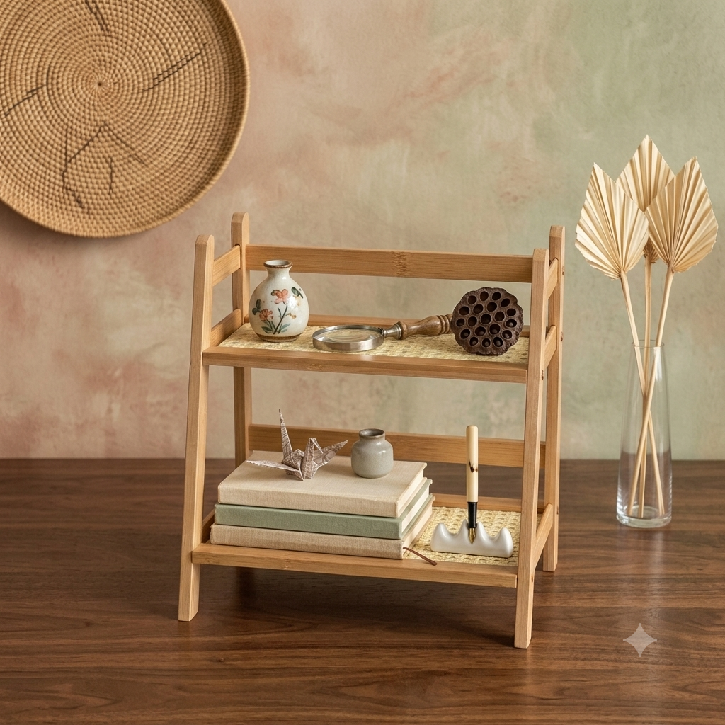 2-Tier Bamboo Countertop Organizer Shelf