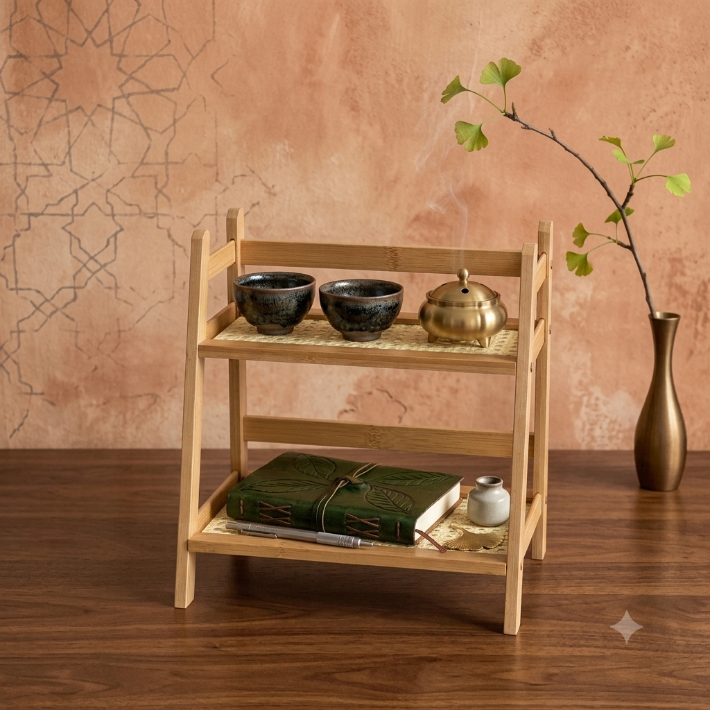 2-Tier Bamboo Countertop Organizer Shelf